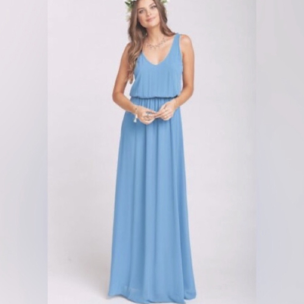 SHOW ME YOUR MUMU Kendall Maxi Dress - Coastal. Blue Chiffon